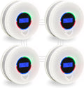 Kesymo 4Pack Upgraded Interlinked Smoke Carbon Monoxide Detector, Battery Powered&Wireless Interconnected Smoke and CO Alarm, Transmission Range of Over 820 ft (Includes Battery)