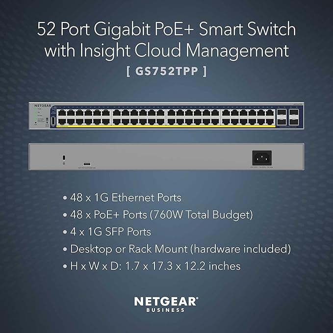 NETGEAR 52-Port PoE Gigabit Ethernet Smart Switch - Image 2