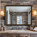 Retro Copper Effect Framed Wall Mirror, 30x40 Rectangle Mirror, Anti-desilvering Tempered Glass, Sustainable&Sturdy Frame, Anti-Rust, HD Reflection &3min Fast Setup for Bathroom Living Room