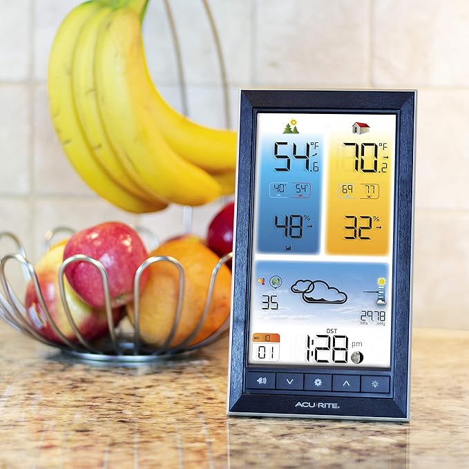 AcuRite Home Weather Station with Vertical Full-Color Display, Wireless Outdoor Thermometer for Indoor/Outdoor Temperature and Humidity (01201M) | (Pack of 4)
