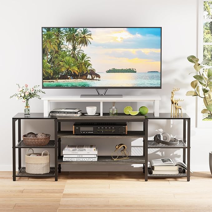 aboxoo 45" TV Riser for 32-60 inch TV, TV Riser Stand Shelf, Tabletop TV Stand Riser, Computer Monitor Table for Home Living Room, Study Office (White)