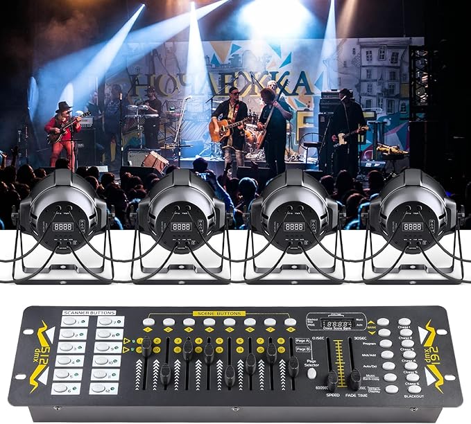 Dmx Controller 192 Channel Dmx Light Controller for Dj Lights, Dmx Controllers with XLR Cables Dmx 512 Controller, Dmx512 Lighting Controller Dmx Control Board for Stage Lights Dmx Console