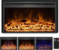 Electric Fireplace, Electric Fireplace Inserts, Recessed Fireplace Heater with Remote Control, Adjustable Flame Colors, Timer&Overheating Protection, 750/1500W, 35" W X 21" H