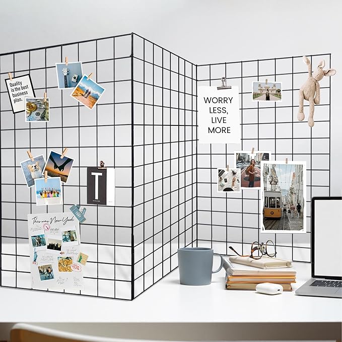 Koretech Grid Wall Panels 3 Pcs, Commercial Grade Gridwall Panels, Metal Grid Wall Panel Display Stand, You Can DIY 6 Pack 2'x3' or 3 Pack 2'x6' (Black)