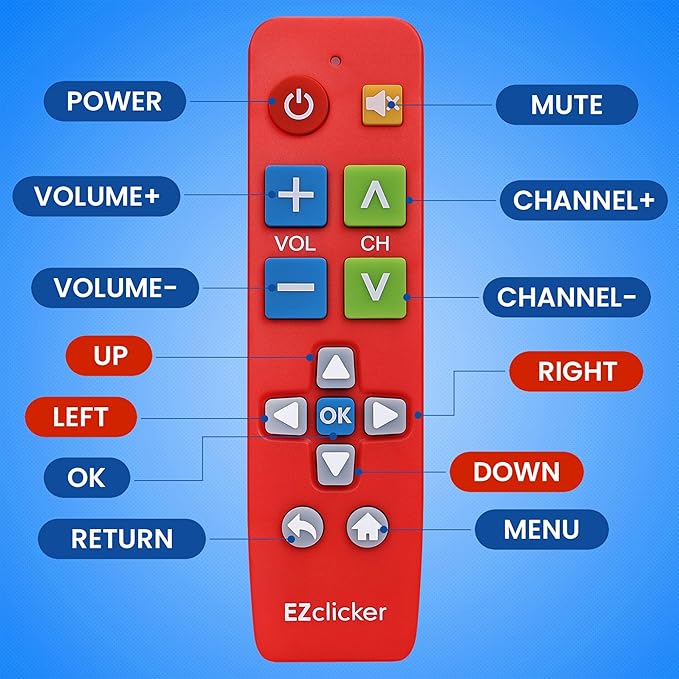Samsung Replacement TV Remote Compatible with Samsung TV's ONLY (Red) Big Button TV Remote Control, Simplified and Easy to Use (2xAAA Batteries not Included)