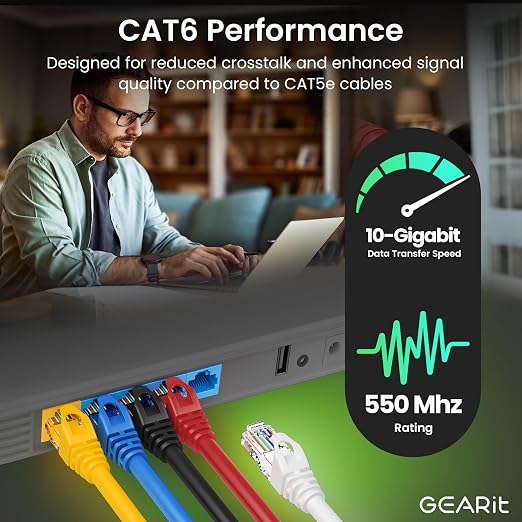 GEARit Cat 6 Ethernet Patch Cable 7 ft Yellow - Image 4
