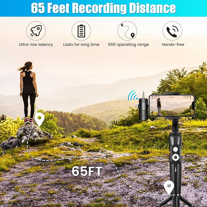 4 in 1 Wireless Lavalier Microphone for iPhone/USB C Android/Camera/Laptop PC,Mini Microphone 2.4G Ultra-Low Delay with Noise Reduction Cordless Lapel Mics for Video Recording, Vlog, YouTube, TikTok