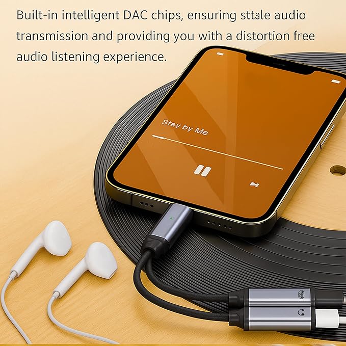 Mizi Headphone Splitter 3.5mm Stereo to Dual 3.5mm Female Jack Audio, Extension Cable Y Splitter Compatible with iPhone Samsung iPad Tablet Laptop - Grey