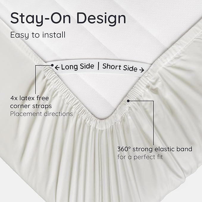 Bambaw 100% Viscose Derived from Bamboo Fitted Sheet Queen Size, 16’’ Deep Pocket Fitted Queen Sheet Only, Breathable & Cooling Fitted Sheet Queen Size (Ivory)