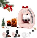 Single Serve Coffee Maker,Fast Brew in 2 minutes,Stylish＆Compact Design,MINI Q 2 IN 1 Coffee Machines for K*cup Capsules & Ground Coffee, Pink Coffee maker