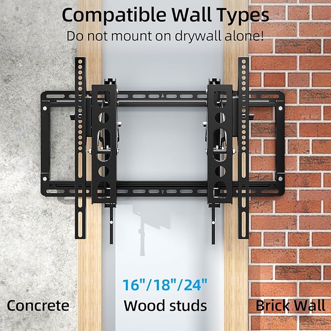 HOME VISION Ultra-Large TV Mount Bracket for 32-90 Inch TVs, Supports up to 132lbs with Sliding Design, Heavy Duty TV Wall Mount for up to 24" Studs with Swivel, Tilt, Max VESA 600x400mm, HVX601