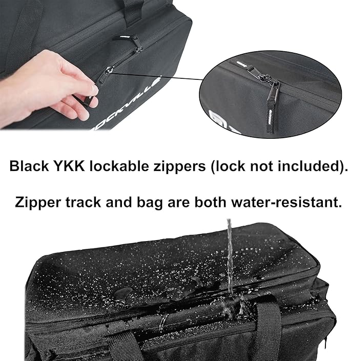 Rockville UT-BAG10 DJ Utility/Cable Bag, 10 Compartments, Padded Straps, Water-Resistant, Lockable Zippers, Perfect for DJs, Events, Gear & Cables