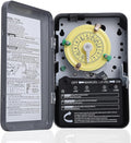 T104 Mechanical Time Switch, 208-277V AC 40A DPST, 24-Hour Dial with 12 ON/Off Trips, Heavy-Duty Timer Switch for Pool Pumps Water Heater Lighting and HVAC, with 4 Timer Trippers