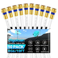 Coaxial Cable 10ft 10Pack, RG6 Coax Cable Cord Extender by Unknown