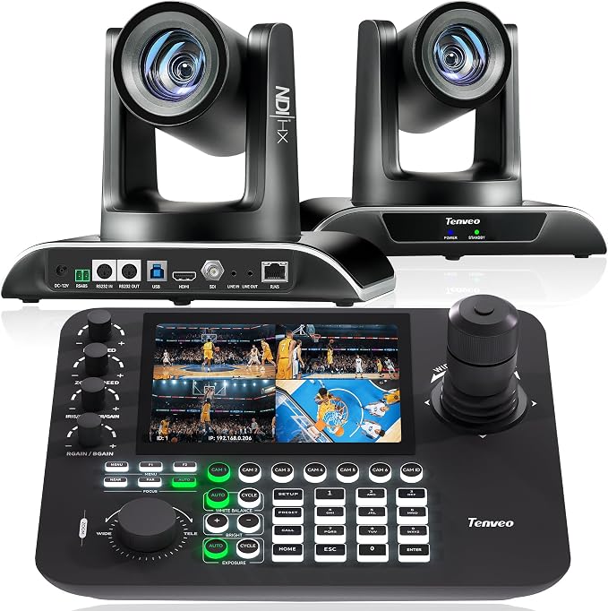 Tenveo NDI PTZ Camera AI Auto Tracking SDI/HDMI/USB3.0/LAN 30X Optical+8X by Tenveo