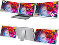 FOPO Portable Monitor for Laptop - 16” FHD 1200P Triple Monitor Laptop Screen Extender with HDMI and USB-C Connectivity for Effortless Multitasking-S11