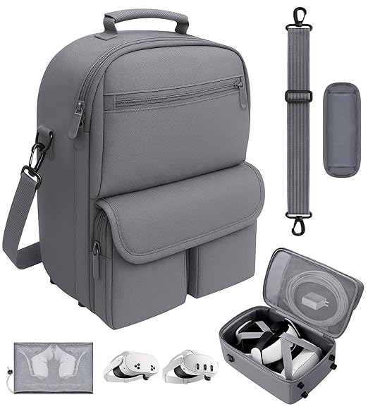 YRXVW Large Carrying Case for Meta Quest 3S/3/2, Compatible with BOBOVR & Kiwi Battery Head Straps, Waterproof & Drop-Resistant VR Travel Case for Accessories & Home Storage and Travel