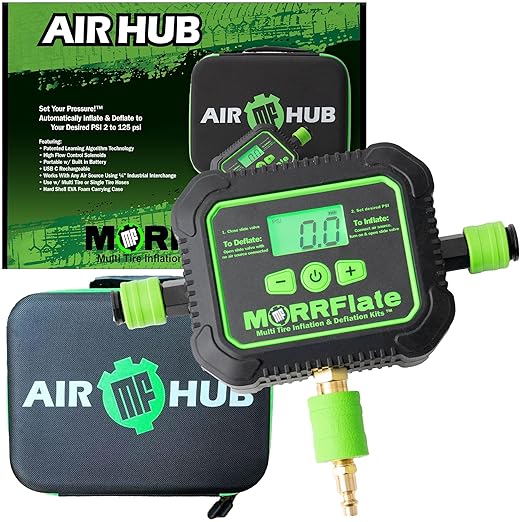 MORRFlate Air Hub Digital Air Controller Universal AutoMagic Tire Inflation and Deflation System with Digital User PSI Selection High-Flow Solenoids Rugged Design Includes Case