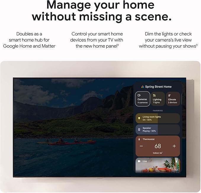 Google TV Streamer 4K - Fast Streaming Entertainment on Your TV with Voice Search Remote - Watch Movies, Shows, Live TV, and Netflix in 4K HDR - Smart Home Control - 32 GB of Storage - Porcelain