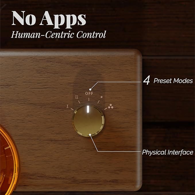 Amber Premium Glass Essential Oil Diffuser with Handmade Wood Base for Aromatherapy, Retro Waterless Scent Diffuser with Cool Mist, Rechargeable & Wireless Oil Nebulizer with LED & Timer, 2026 Model