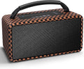 DINDIN Portable Bluetooth Speaker： 80W (Peak), 20H Playtime, Wireless Big Wood Boombox with Deep Bass, Subwoofer, TWS, Large, Loud Speaker for Party, Outdoor, Backyard, Beach, Home,Gift（Black+Brown）
