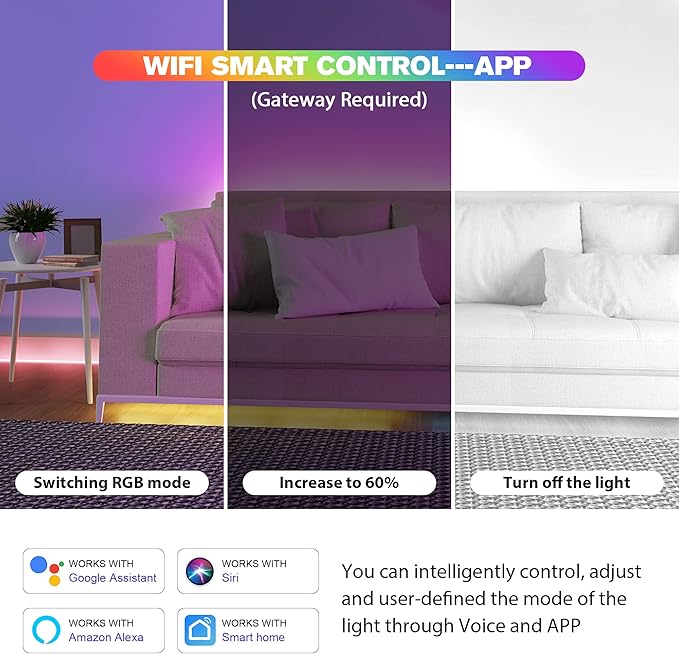 XXK LM053 Bluetooth Mesh 4.2 LED Strip Controller RGB CCT RGBW 5in1 Dimmable Compatible with Smart Life APP/Alexa Echo/Google Assistant Home/Siri, DC12-24V Lights Controller
