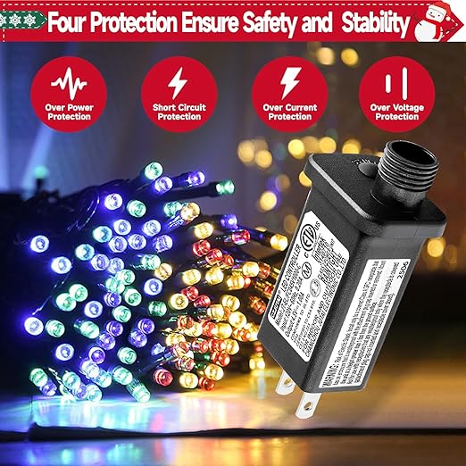 4.5V 1A LED Controller Model JT-EL/FC045V1000-C Class 2 Power Supply Replacement with 8 Lighting Modes and Memory for Christmas Light, LED String Light