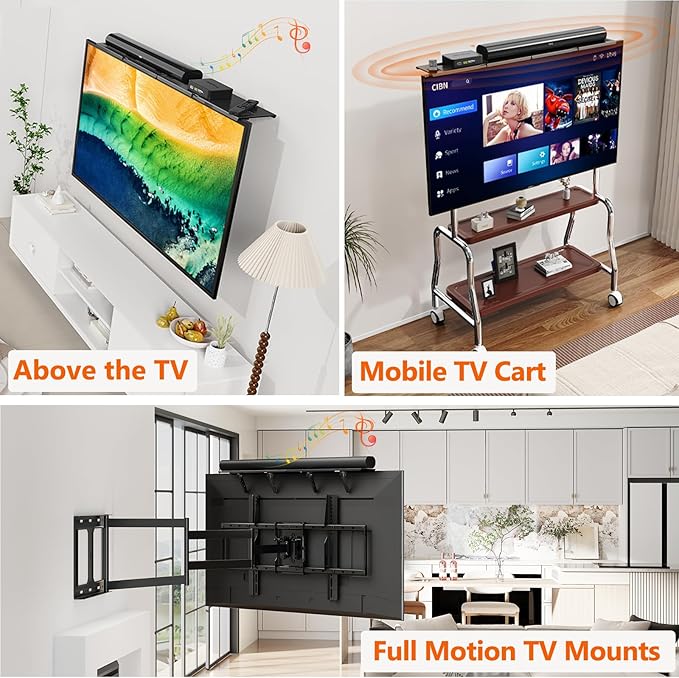 Soundbar Mount, No Drilling Steel TV Top Shelf Fits Most of Sound Bars Up to 15 Lbs, Universal Sound Bar TV Mount Bracket, Sound Bar Stand Compatible with Samsung, Sony, LG,Bose, 33.8x4.7inch