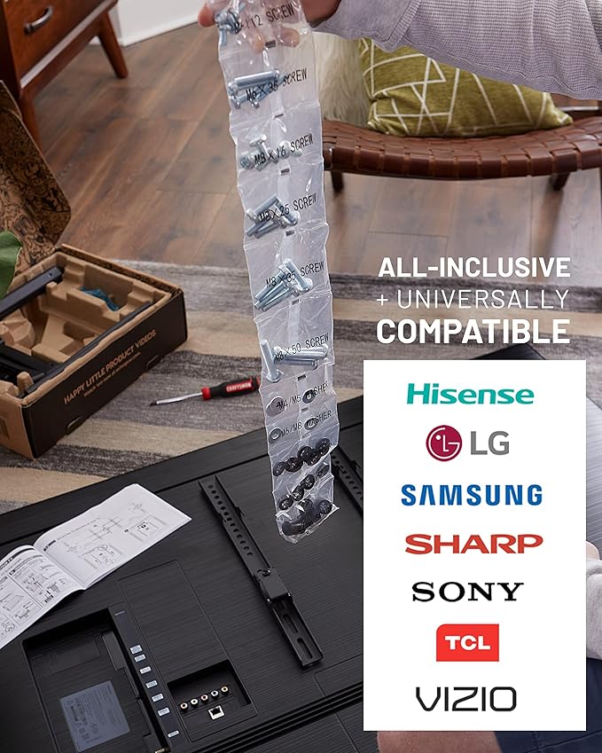 ECHOGEAR Corner TV Wall Mount for Big TVs - 24 Inches of Extension Plus Smooth Full Motion - Mount TVs Up to 65" in The Corner Or Up to 75" On A Flat Wall - Drilling Template & Cable Ties Included