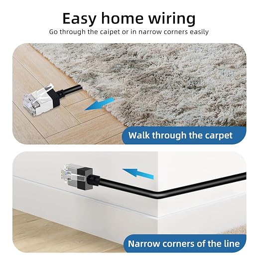 Ultra Thin Cat 6 UTP Ethernet Cable 15 Feet 5Pack, Flexible & Slim Rj45 Cat6a - Image 4