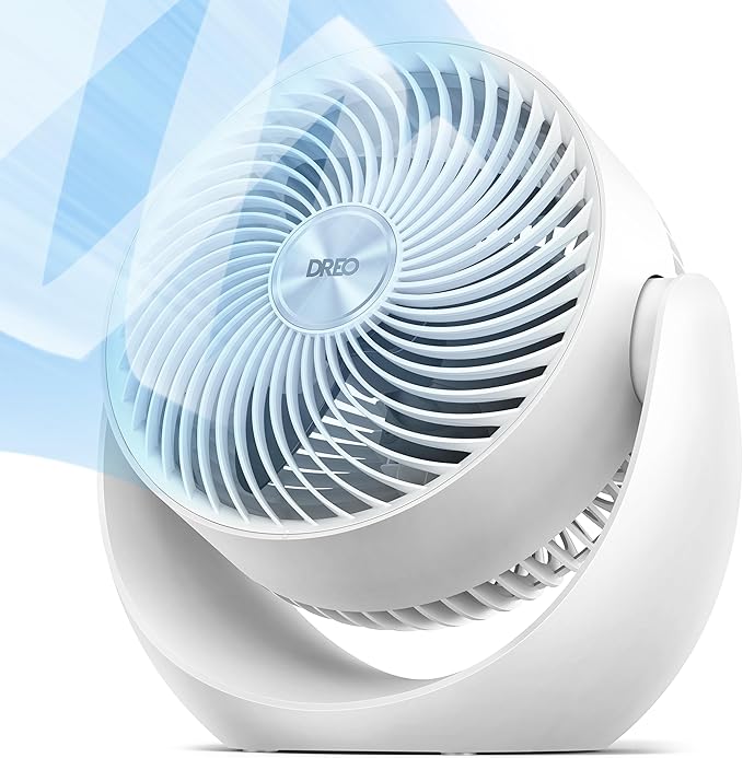 Dreo Fan for Bedroom, Table Air Circulator for Whole Room, 11 Inch, 40ft Strong Airflow, 120° Adjustable Tilt, 28db Low Noise, Quiet, 3 Speeds, 2025 New Desk Fan for Office, Kitchen, Home