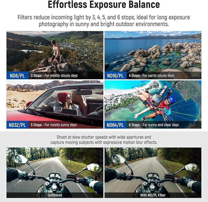 NEEWER 4 Pack Polarized ND Filter Set Compatible - Image 4