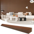 Art3d 4-Pack 94.5 x 7.9 inch Acoustic Wood Slat Wall Panels for Interior Decor, 3D Fluted Sound Absorbing Wood Paneling for Accent Wall Ceiling Kitchen Living Room Bedroom Office, Dark Walnut