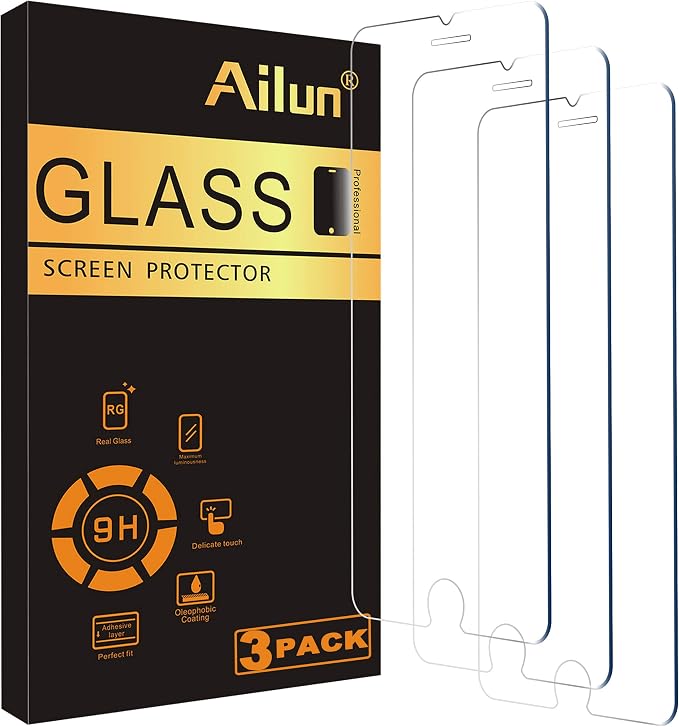 Ailun Screen Protector for Apple iPhone 8, 6 3Pack, 2.5D Edge Tempered Glass by Ailun