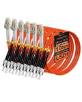 6 Pack LC to ST Fiber Patch Cable OM1 0.5M, Duplex MM Fiber Jumper 62.5/125µm by VANDESAIL