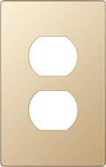 ENERLITES Elite Series Duplex Outlet Receptacle Cover, Screwless Wall Plate, Standard Size, 1-Gang 4.68" x 2.93", Unbreakable Polycarbonate Thermoplastic, UL Listed, SI8821-GD, Gold