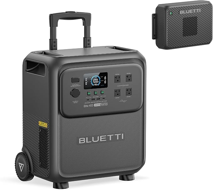 BLUETTI Elite 400 Portable Power Station with Charger 2 (Ship Separately), 1000W DC-DC Alternator Charger, 4.2H Full Charge via Car, 3840Wh 2600W LFP Batttery Backup for Home Backup, Outage, RV Life