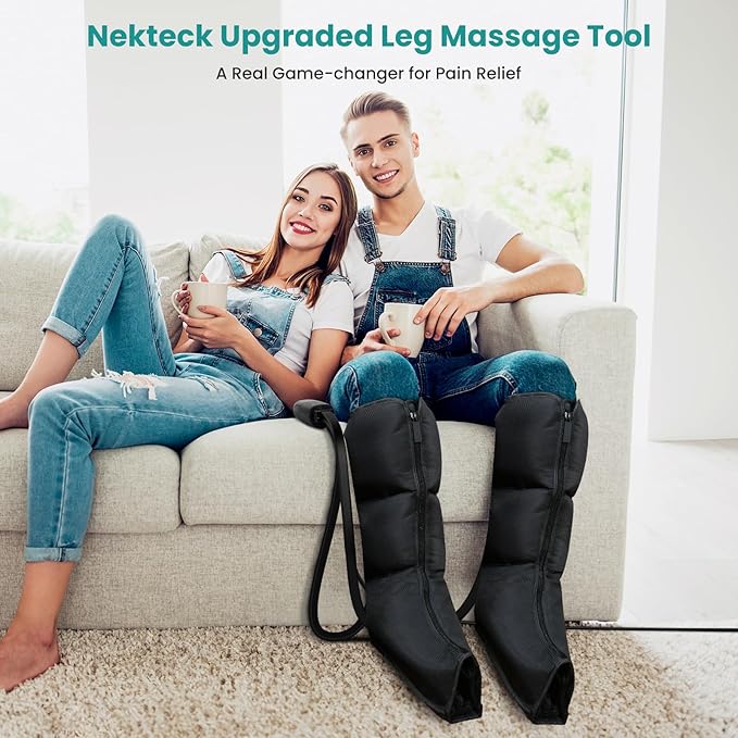 Leg Massager for Circulation and Pain Relief Air Compression Boots Massage Tools for Calf Foot Massager, 6 Modes 6 Intensities, Relaxation Tool for Men Women Mom Dad Wife Husband Birthday Christmas