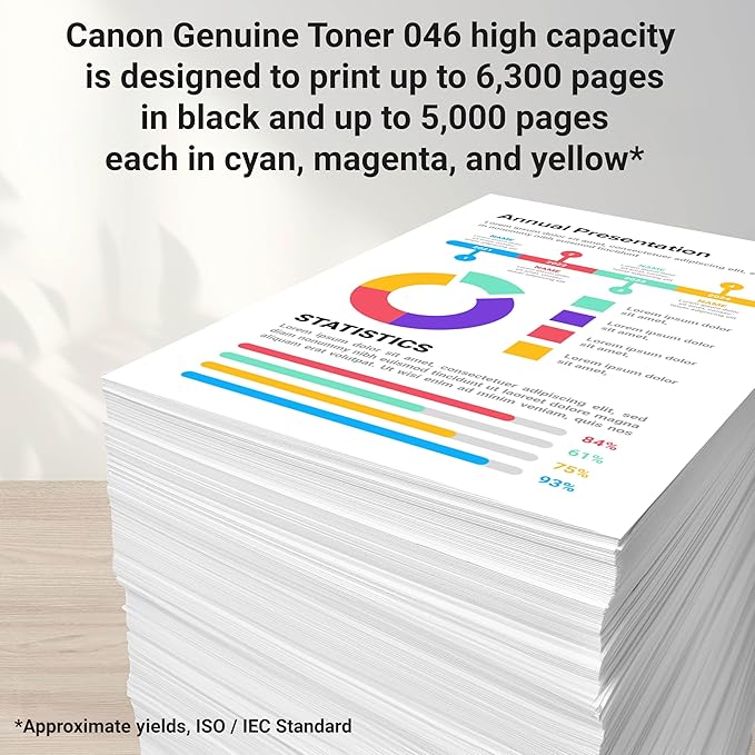 Canon Genuine 046 Yellow Toner Cartridge High Capacity Compatible with LBP654Cdw, MF731Cdw, MF733Cdw, MF735Cdw
