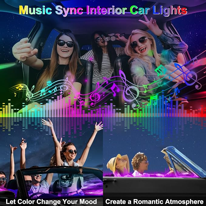 Dreamcolor Acrylic Interior Car LED Strip Lights, 18 in 1 Ambient Lighting Kit - Image 4