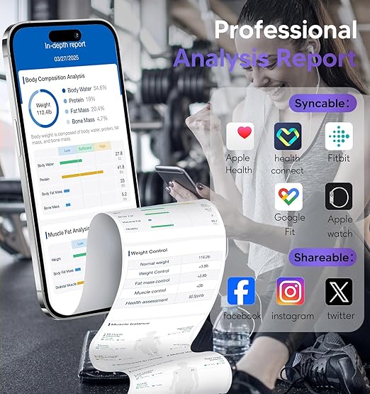 GE Smart Scale for Body Weight: 8-Electrode Digital Bathroom Scale for Weight Fat BMI Muscle Mass Full Body Composition Analyzer 27 Measurements Bluetooth Highly Accurate Weighing Machine 400lb Black