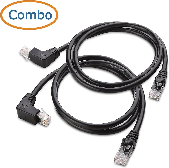 Cable Matters 10Gbps Combo-Pack 90 Degree Cat 6 Ethernet Cable - 3ft - Image 2