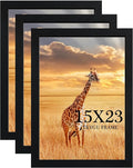 TKYGU 15x23 Picture Frame Set of 3, Wooden Frame Black for 15x23 Inch Picture Poster Photo with Durable Shatter Resistant Plexiglass,Wall Gallery Poster Photo frame 23 by 15 Frame for Wall best gift
