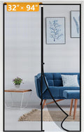 yotache Magnetic Screen Door Fits Door Size 32 x 94, Screen Size 34" x 95" Reinforced Fiberglass Net Curtain Easy Installation for Walk Through Door Black