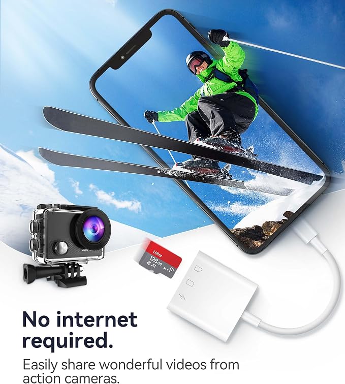 SD Card Reader for iPhone iPad, Oyuiasle Digital Trail Camera SD Card Viewer - Image 3