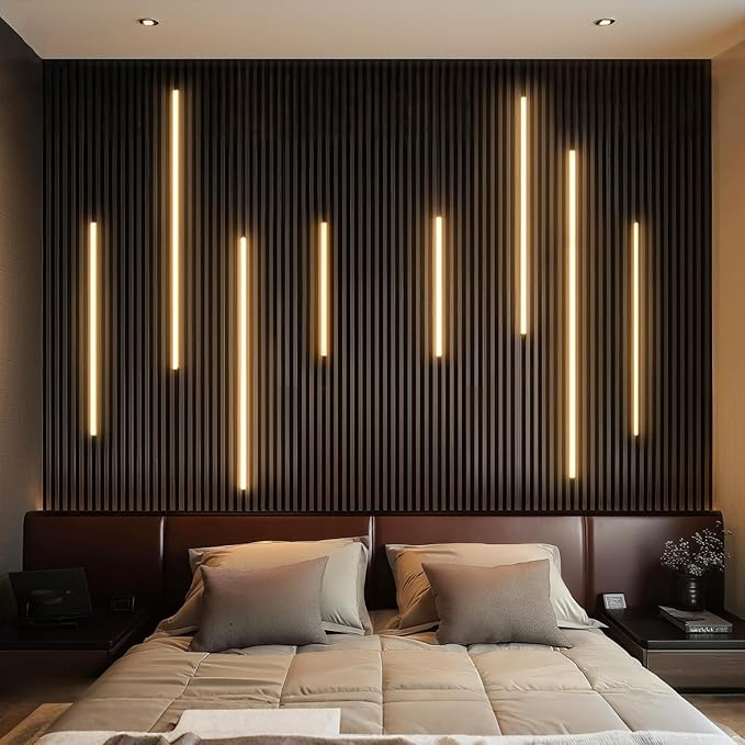 GZBtech Flexible LED Recessed Strip Light for Wood Slat Wall Panels 16.4FT, 3000K Warm White Cuttable Neon Rope Lighting with Remote Control, Dimmable IP67 Waterproof Black Strip Lights, ETL Listed