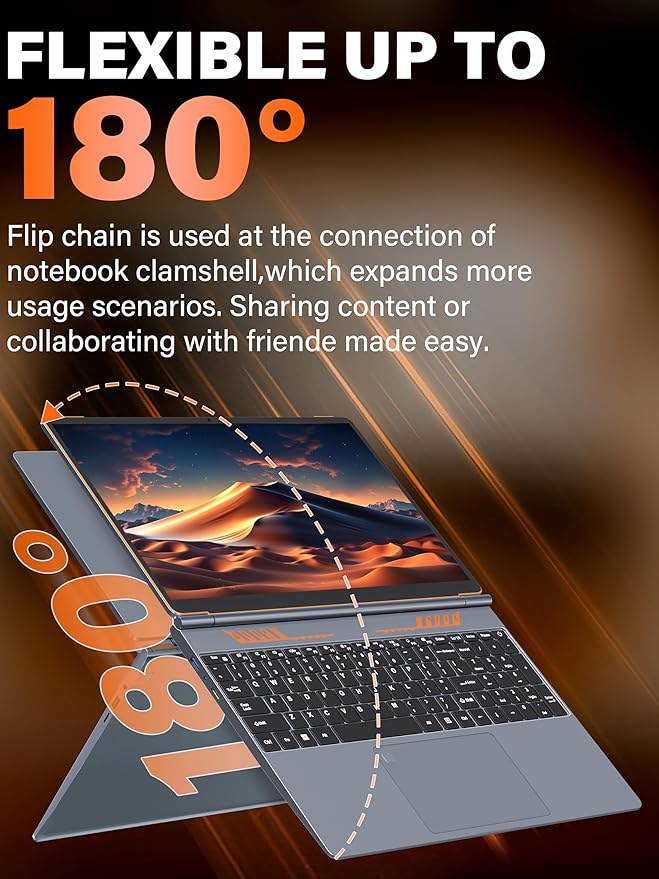 Rumtuk 16" Gaming Laptop Computer - Alder Lake N95 Processor (3.4GHz), FHD 1920 * 1200 IPS, 16G RAM, Fingerprint, Backlit Keyboard, 180° Hinge, Lightweight for Business & Student (1TB)