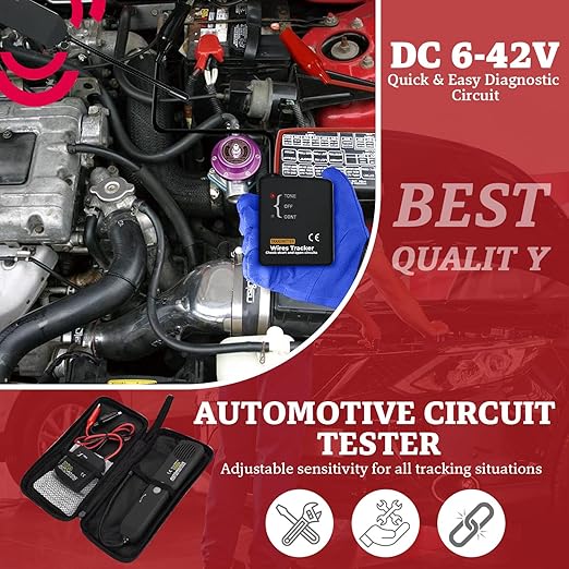 Automotive Circuit Tracer & Wire Tracker 6-42V DC Wire Short Finder, Circuit Tracker, Circuit Tester & Circuit Scanner for Car, Boat, Trailer - Open/Short Circuit Detection Tool EM415PRO