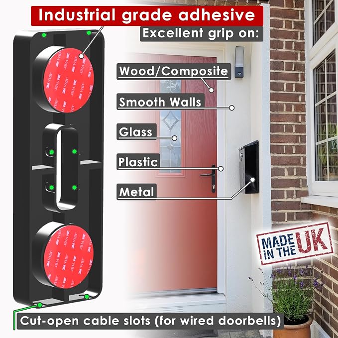 No-Drill Mount for Video Battery Doorbell Plus Sticky Mount Spacer Battery - Image 4