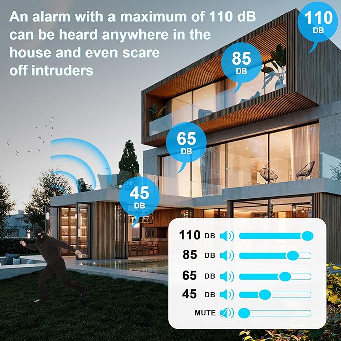 SanJie Door Sensor Chime for Door Opens, Door Entry Chime for Business/Home/Office/Store,600 FT Range,55 Chimes 5 Adjustable Volume Door Ringer Alert Alarm 1 Receivers +3 Sensors